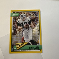 2018 Panini Classics Joe Namath #/99 Yellow Gold NY Jets #163 Timeless Tributes
