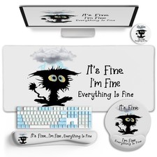 Desk Mat Set, Large Gaming Mouse Pad with Wrist Rest, Ergonomic Mouse Pad Key...