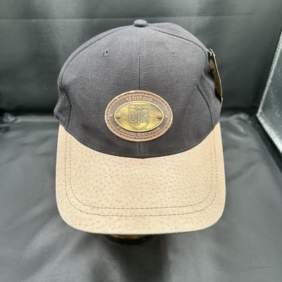 Ouray ~ UPS United Parcel Service baseball hat cap metal logo brown suede NEW
