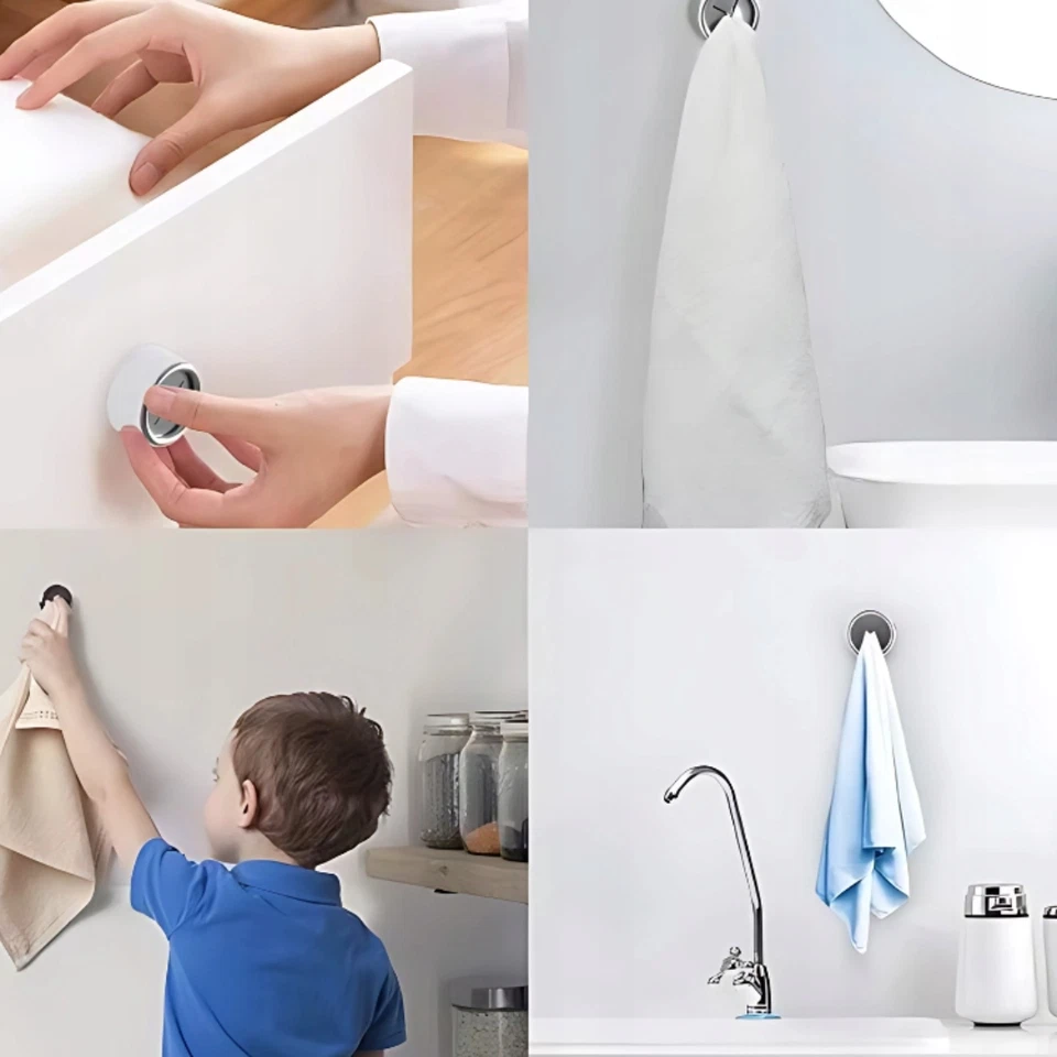 Handtuchhalter Set Selbstklebend Handtuchhaken Metall Geschirrtuchhalter NEU - Bild 3 von 4