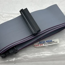 NEW SCSI WIDE Internal Ribbon Cable / 3 Connector (M) 36" inch / 68 pin