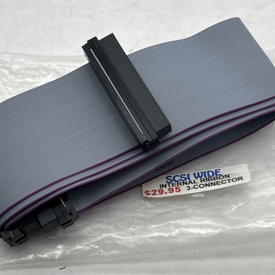 NEW SCSI WIDE Internal Ribbon Cable / 3 Connector (M) 36'' inch / 68 pin