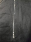 Vintage Swarovski Crystal Teardrop Pendant Necklace Silver Tone 16 To 18" Adj. — photo 1