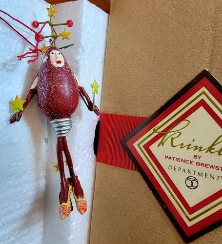 DEPT 56 KRINKLES rote Glühbirne ORNAMENT Box & Verpackungsmaterial siehe Beschreibung - Bild 1 von 5