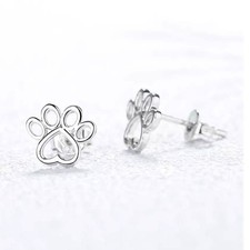 Sterling Silver Paw Stud Earrings