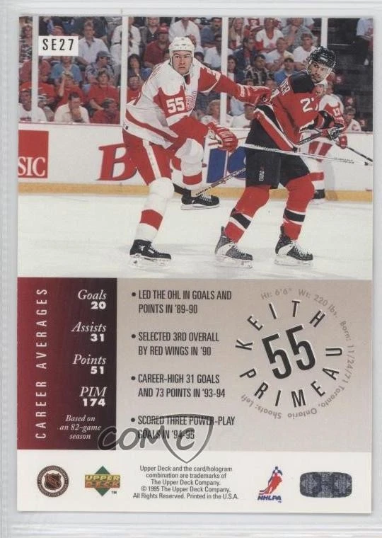 1995-96 Upper Deck Special Edition Gold Keith Primeau #SE27 - Image 2 of 2