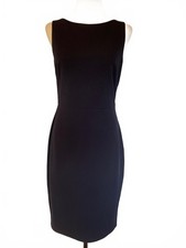 Vince Camuto Navy Blue Sleeveless Sheath Dress Size 6 Square Neck Career