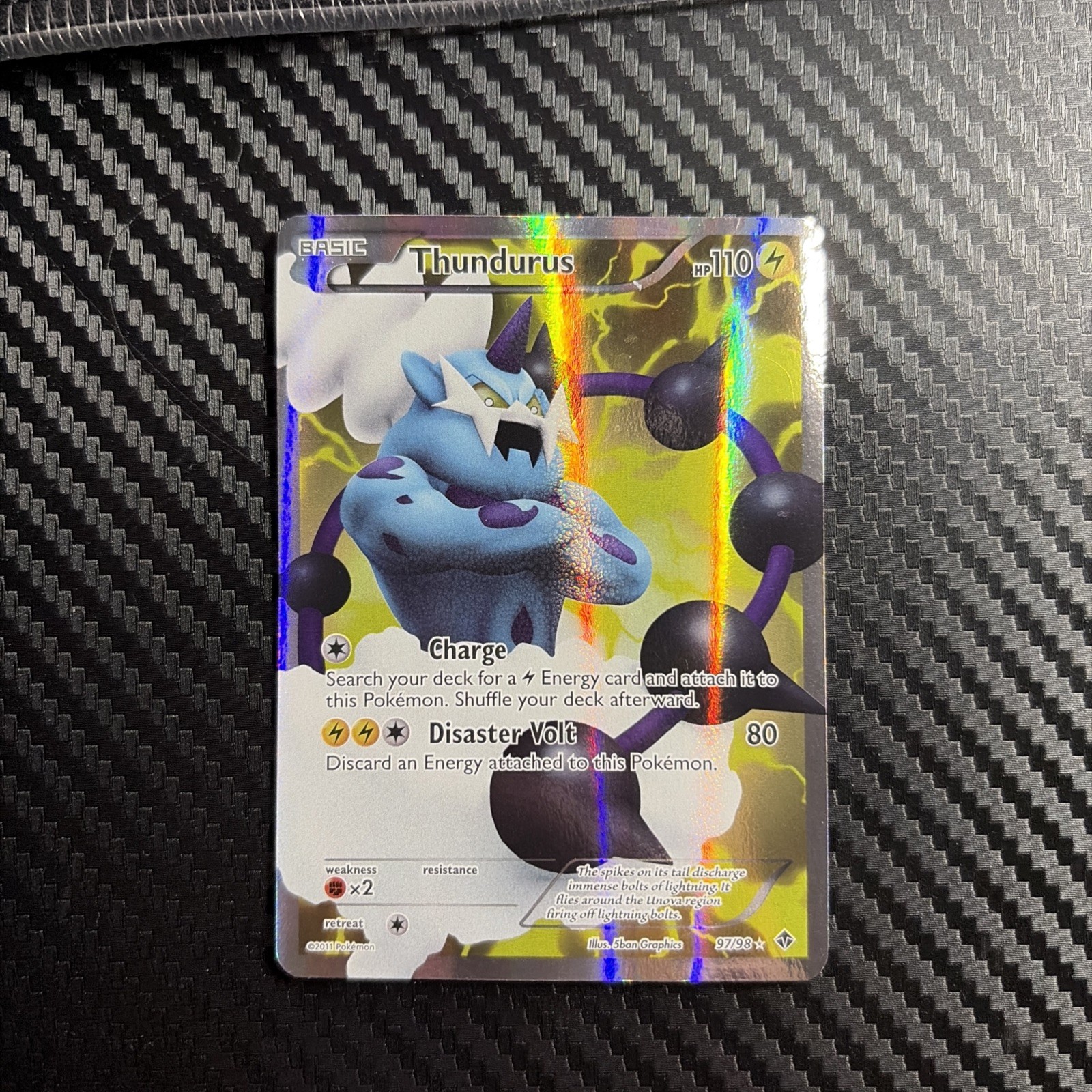 Pokémon TCG Thundurus Emerging Powers Holo Full Art Ultra Rare Card 97/98 LP