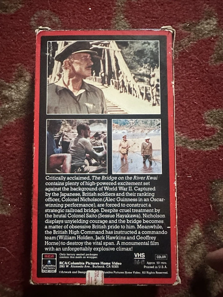 The Bridge On the River Kwai 1998 VHS Columbia Classics Widescreen Edition Foto 2 de 2