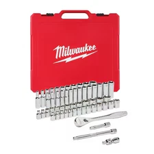 Milwaukee Tool 48-22-9008 3/8" Drive 56Pc Ratchet & Socket Set - Sae & Metric