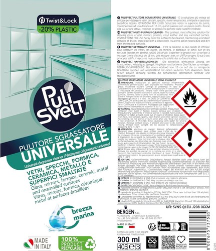 Pulivelt Sgrassatore Universale 300ml Spray - Vetri, Specchi, Ceramica, Metallo - Foto 2 di 10