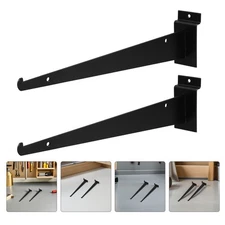 2 Pcs Board Wall Shelf Bracket Iron Brackets Heavy Duty Slat Bulk
