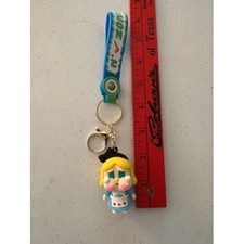 Crybaby Heart Cheek 3D PVC Keychain Wristlet Strap Blue Dress Charm