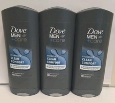 3x Dove Men+ Care Clean Comfort, 400 ml, Shower Gel for Men, Body Wash, Shampoo
