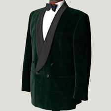 Men's Smoking Green Velvet Vintage Host Wear Style Dinner Blazer