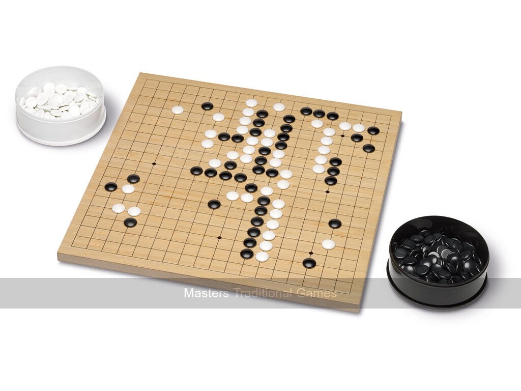 Go Set by Cayro - Wooden Board, Plastic Stones and Plastic Bowls (UK)