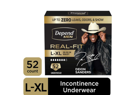 Depend Real Fit Men L XL 52 Count Incontinence Underwear Grey Leak Protection