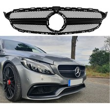 Kühlergrill Schwarz für Mercedes C-Klasse W205 S205 +AMG FACELIFT MOPF + Kamera