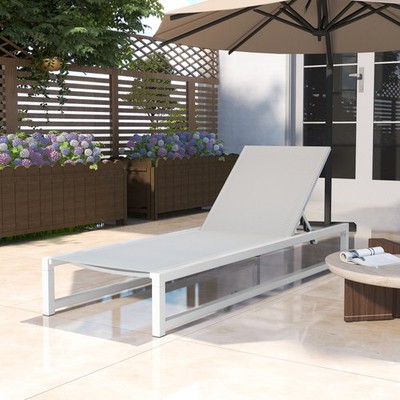 5-Level Adjustable Outdoor Chaise Lounge, Durable Aluminum