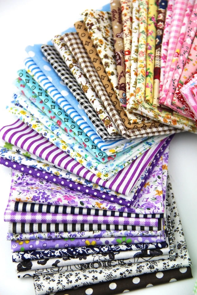 Fabric Patchwork Squares 50 PCS 10x10cm Batiks Mixed Bundle Craft Material - Image 4 of 4