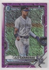 2021 Bowman Chrome Prospects Fuchsia Shimmer Refractor /199 Julio Carreras ni4