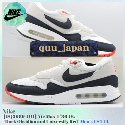 Nike Air Max 1 '86 OG Dark Obsidian and University Red DQ3989-101 Men's US4-14
