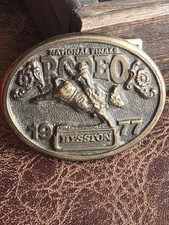 Vintage 1977 Hesston National Finals Rodeo Belt Buckle. Limited Edition