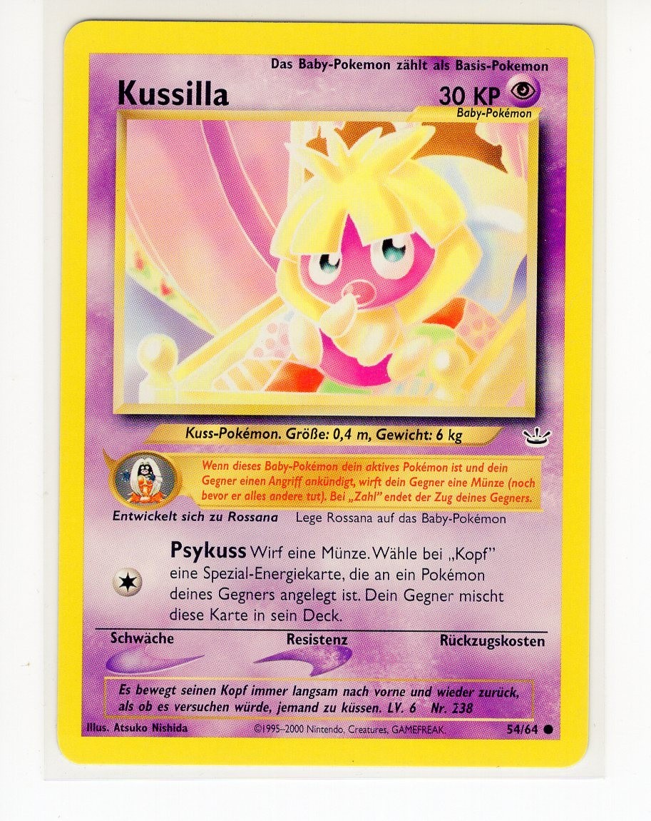 ~DE~ GERMAN Kussilla (Smoochum) 54/64 Neo Revelation Pokemon Card (G8)