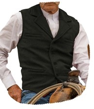 Hunting Aged Mens Tweed Vests Herringbone Waistcoats Retro Casual Wedding Woo...