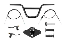 HONDA  ATC70 Z50 CT70KO BLACK BMX HANDLEBARS & BILLET TRIPLE CLAMP KIT