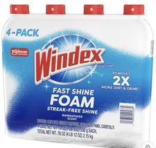 Windex, 4 Count Foam Glass Cleaner | 19oz Each