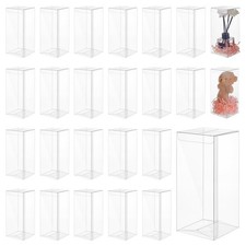 50Pcs Clear PVC Gift Boxes, 6.3 2.8 2.8 Inch Rectangle Clear Plastic Favor Bo...