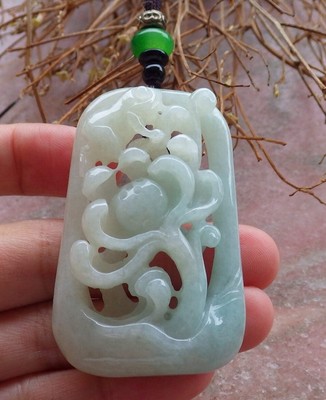 Zertifiziert natürlich Burma A Jade Jadeit Frosch Kröte Lotus Blume Anhänger Halskette