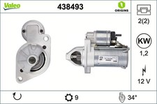 Starter valeo for MERCEDES-BENZ C-CLASS C 180 Kompressor 438493