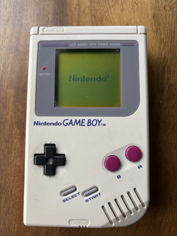 Nintendo Game Boy Grey Handheld System + 6 Games Tested Working