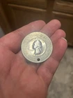 Silver Washington Quarter Medal Keychain XF-AU