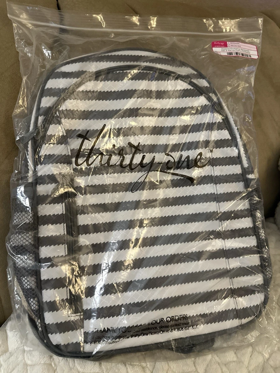 thirty-one Faux Leather Backpack with Striped Top Handle & adjustable straps Thirty-One Striped Backpacks | Mercari main image 3