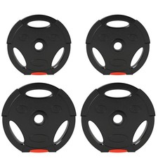 SPORTNOW Kit Pesi con 2 Dischi da 5 kg e 2 Dischi da 2.5 kg con 3 Fori Nero