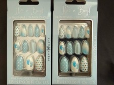 24 Faux Nails, It?s A Boy, Pretty Woman, Press On Glue Included. NEW Two Sets