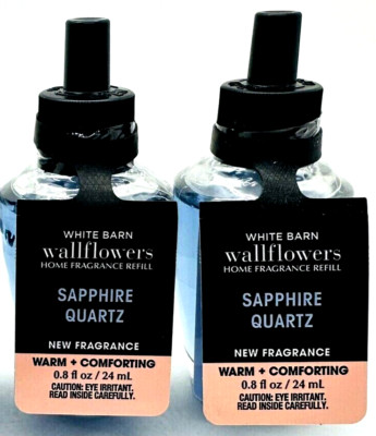 Bath Body Works SAPPHIRE QUARTZ  Wallflower Refill  Bulbs Bergamot Woods 2 Pack