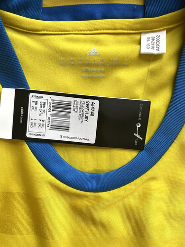 2016/17 Sweden Home Jersey #10 Ibrahimovic 2XL adidas Soccer Euro Zlatan Kit - Picture 4 of 21