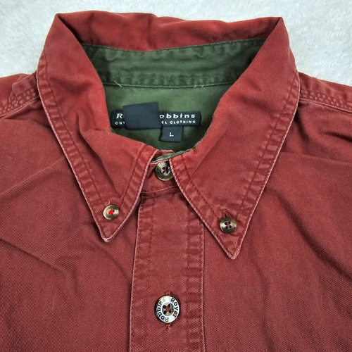 Royal Robbins Button Down Shirt Mens Large Maroon Gorpcore Outdoor Travel Hiking - Picture 3 of 16