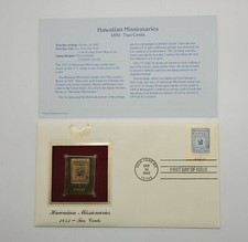 3 Hawaiian Missionaries 22kt Gold Stamps First Day Issue October 24, 2002. STP38