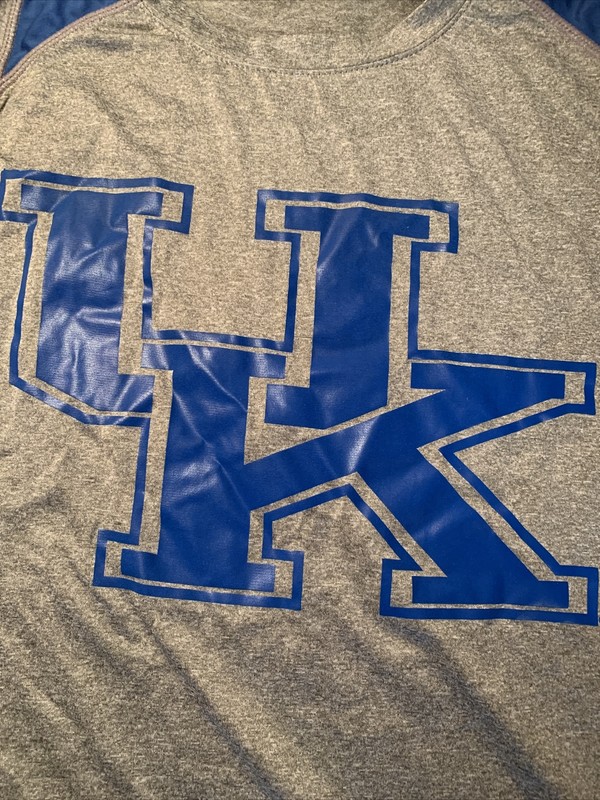 UNIVERSITY OF KENTUCKY WILDCATS NCAA T-SHIRT SIZE L GREY & BLUE SEC NEW NO TAGS
