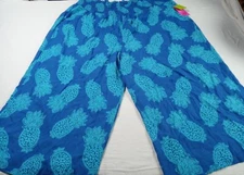 Tabitha Brown for Target Blue Pineapple Cropped Pants Women's Plus Size 4X NWT