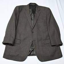 Joseph Feiss 48R Brown Houndstooth Flannel 100 Wool Mens Blazer Sport Coat