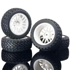RCRubber Tires & Wheel Rims 4P For HSP HPI 1/10 On-Road Rally Car