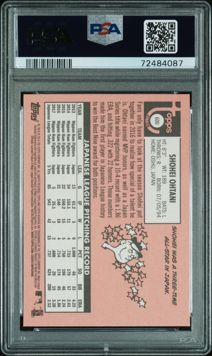 2018 Topps Heritage SHOHEI OHTANI 600 RC Rookie ACTION Variation
