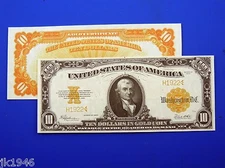 Reproduction $10 1922 Gold US Paper Money Currency Copy
