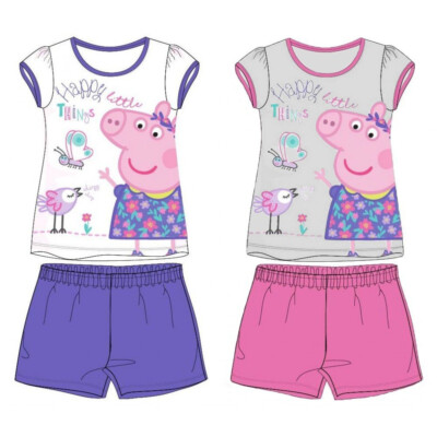 Peppa Pig Outfit 2 tlg Shorty Schlafanzug Pyjama Wutz Größen: 92 104 110 116 122